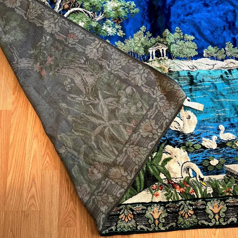 Vintage Swan Lake Large Wall Tapestry | Made In Italy | 74